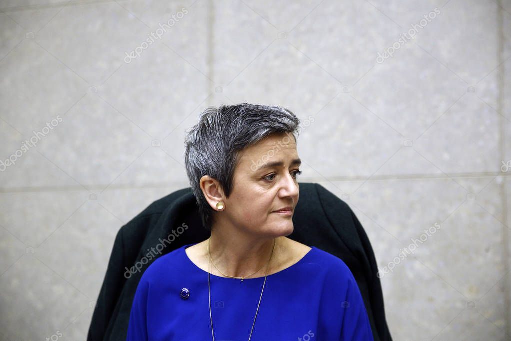 Brussels, Belgium. 6th Feb. 2019. European Competition Commissioner Margrethe Vestager attends in a Weekly EU Commission College meeting.