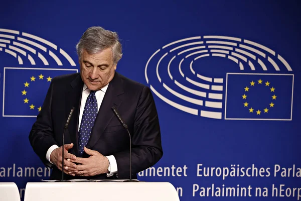 Presidente del Parlamento Europeo Antonio Tajani y líder de la A — Foto de Stock