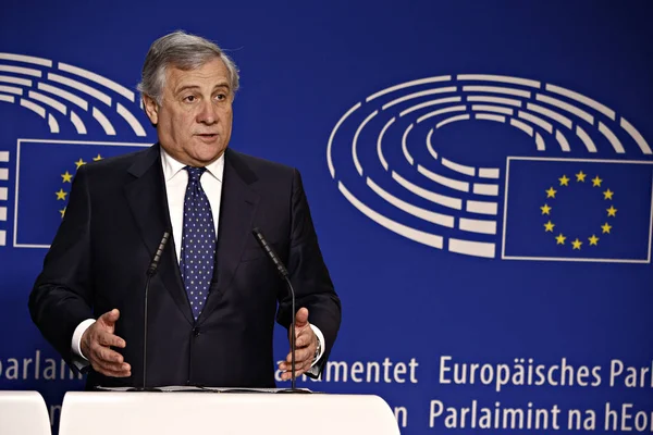 Presidente del Parlamento Europeo Antonio Tajani y líder de la A — Foto de Stock
