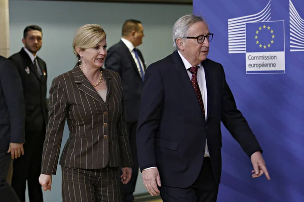 Kroatiens president Kolinda Grabar Kitarovic besöker EU-kommissionen — Stockfoto