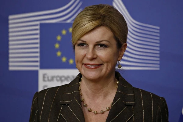 El presidente croata Kolinda Grabar Kitarovic visita la Comisión Europea —  Fotos de Stock