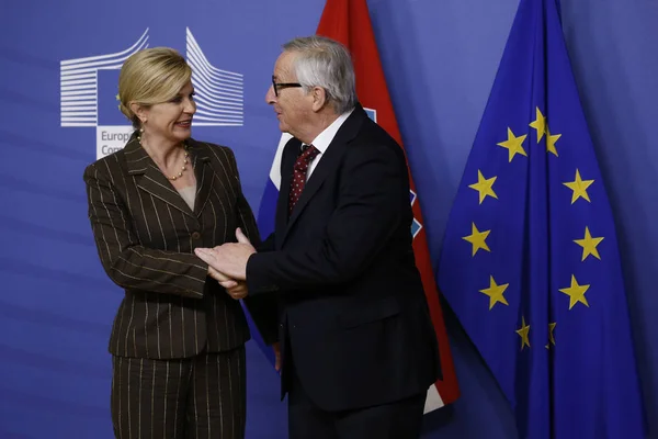 Visite du président croate Kolinda Grabar Kitarovic à la Commission européenne — Photo