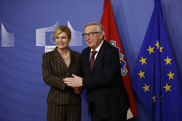 Visite du président croate Kolinda Grabar Kitarovic à la Commission européenne — Photo