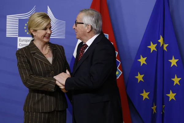 Visite du président croate Kolinda Grabar Kitarovic à la Commission européenne — Photo