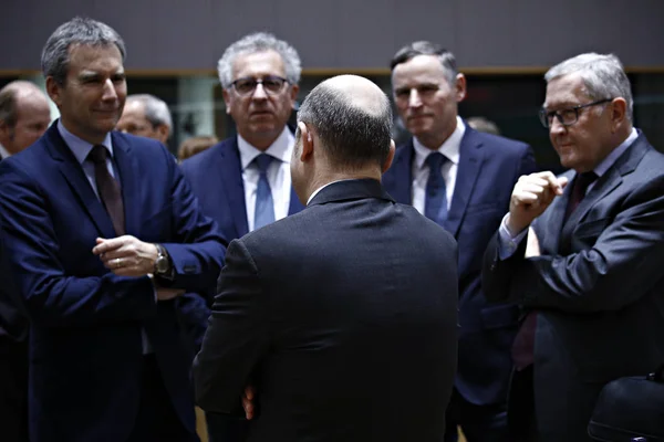 Posiedzenie ministrów finansów Eurogrupy w Brukseli, Belgia — Zdjęcie stockowe