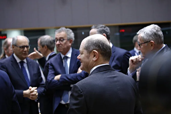 Eurócsoport pénzügyminisztereinek ülése Brüsszelben, Belgiumban — Stock Fotó