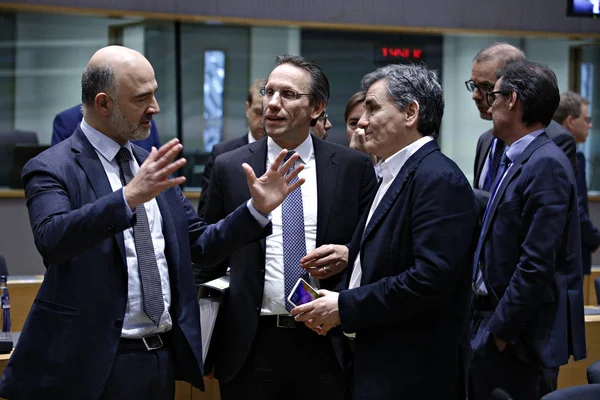 Reunião dos ministros das Finanças do Eurogrupo em Bruxelas, Bélgica — Fotografia de Stock