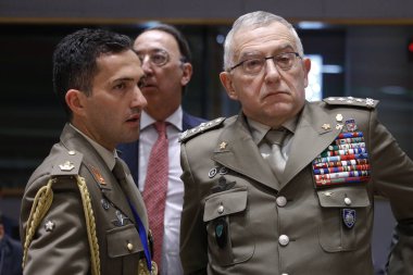 Brüksel, Belçika. 14 Mayıs 2019. Avrupa Birliği Askeri Komitesi (Eumc) Başkanı General Claudio Graziano, Avrupa Birliği savunma bakanları toplantısına katıldı.. 