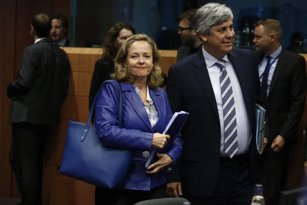 Réunion des ministres des finances de l'Eurogroupe à Bruxelles, Belgique — Photo