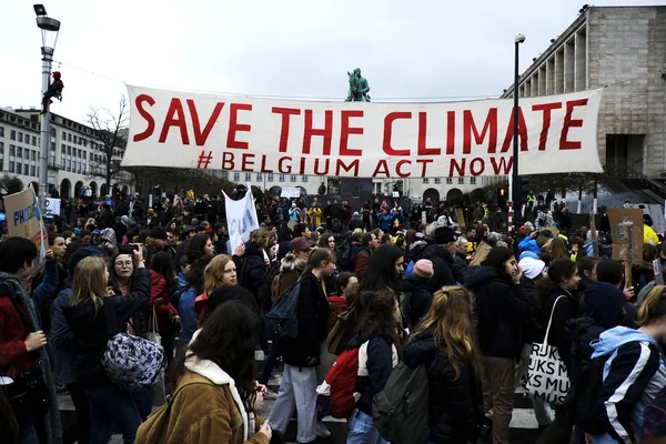 I manifestanti partecipano a una protesta contro il cambiamento climatico in B — Foto Stock