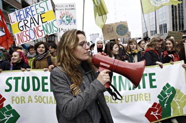 Göstericiler B iklim değişikliğine karşı bir protesto katılmak