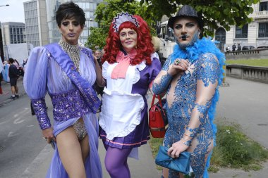 Brüksel, Belçika. 18 Mayıs 2019. İnsanlar yıllık Belçika Lgbt Pride Parade katılmak. 