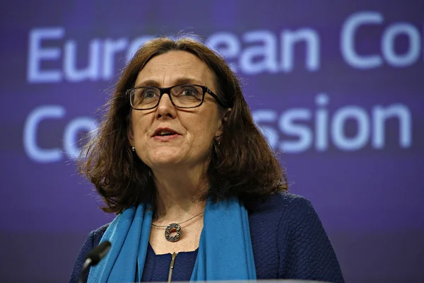 Bruselas Bélgica Abril 2019 Comisaria Europea Comercio Cecilia Malmstrom Una — Foto de Stock