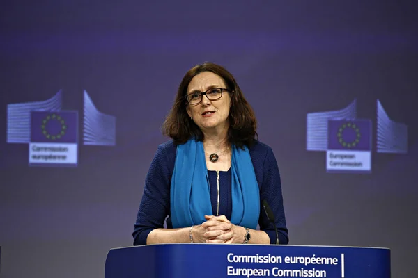 Brusel Belgie Dubna 2019 Evropský Komisař Pro Obchod Cecilia Malmstrom — Stock fotografie