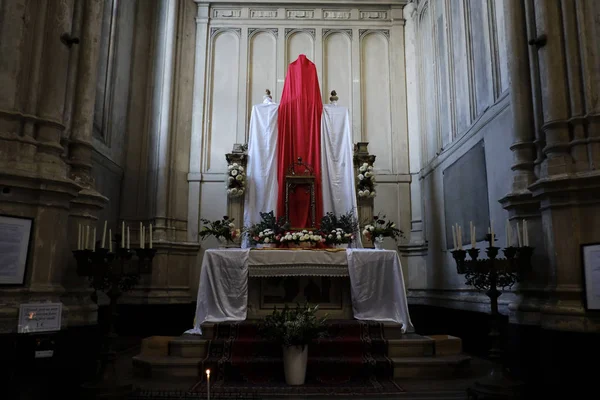 Брюссель Бельгія Квітня 2019 Внутрішній Вигляд Церкви Святої Катерини — стокове фото