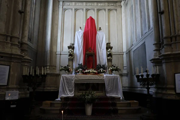 Brüsszel Belgium Április 2019 Belső Kilátás Szent Katalin Templomra — Stock Fotó