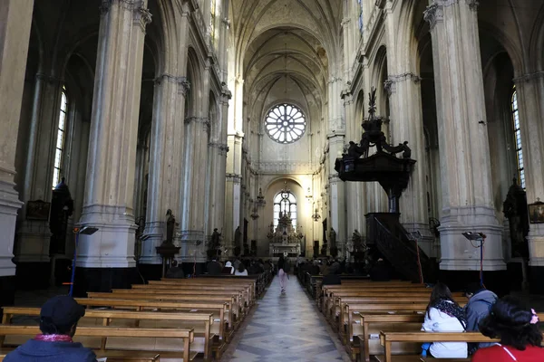 Bruselas Bélgica Abril 2019 Vista Interior Iglesia Santa Catalina — Foto de Stock