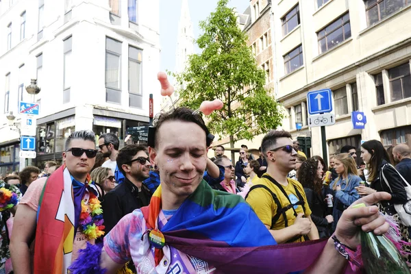 Bruselas Bélgica Mayo 2019 Gente Participa Desfile Anual Del Orgullo — Foto de Stock
