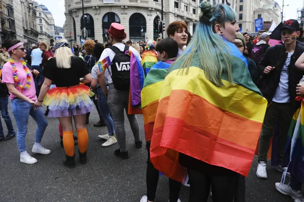 Bruksela Belgia Maja 2019 Ludzie Biorą Udział Corocznym Belgijskim Parada — Zdjęcie stockowe