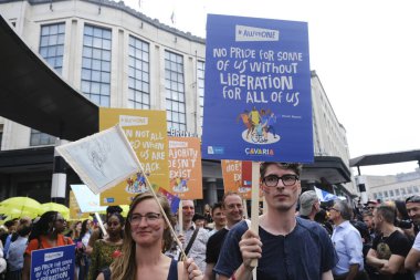 Brüksel, Belçika. 18 Mayıs 2019. İnsanlar yıllık Belçika Lgbt Pride Parade katılmak. 