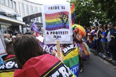 Brüksel, Belçika. 18 Mayıs 2019. İnsanlar yıllık Belçika Lgbt Pride Parade katılmak. 