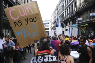Brüksel, Belçika. 18 Mayıs 2019. İnsanlar yıllık Belçika Lgbt Pride Parade katılmak. 