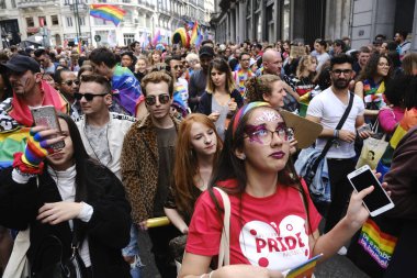 Brüksel, Belçika. 18 Mayıs 2019. İnsanlar yıllık Belçika Lgbt Pride Parade katılmak. 