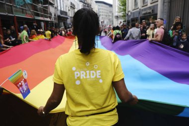 Brüksel, Belçika. 18 Mayıs 2019. İnsanlar yıllık Belçika Lgbt Pride Parade katılmak. 