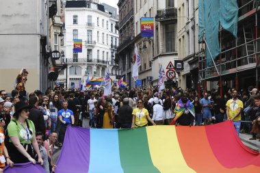 Brüksel, Belçika. 18 Mayıs 2019. İnsanlar yıllık Belçika Lgbt Pride Parade katılmak. 