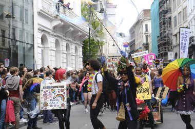 Brüksel, Belçika. 18 Mayıs 2019. İnsanlar yıllık Belçika Lgbt Pride Parade katılmak. 
