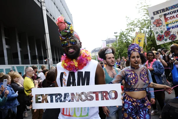 Brüksel Belçika Mayıs 2019 Nsanlar Yıllık Belçika Lgbt Pride Parade — Stok fotoğraf