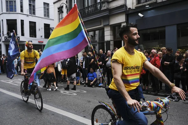 Bruselas Bélgica Mayo 2019 Gente Participa Desfile Anual Del Orgullo — Foto de Stock