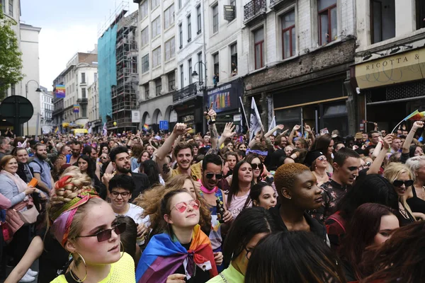Bruksela Belgia Maja 2019 Ludzie Biorą Udział Corocznym Belgijskim Parada — Zdjęcie stockowe