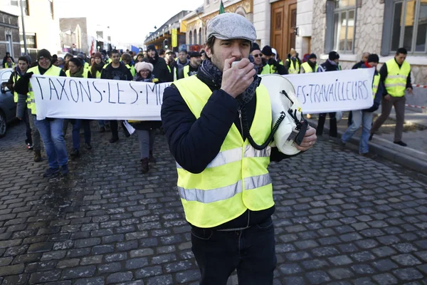 Protes Rompi Kuning di Brussels, Belgia — Stok Foto