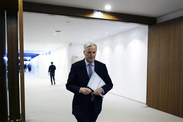 Bruxelles Belgio Marzo 2019 Capo Negoziatore Della Brexit Michel Barnier — Foto Stock