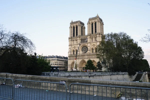 Külső Kilátás Notre Dame Paris Katedrális Párizsban Franciaországban Április 2019 — Stock Fotó