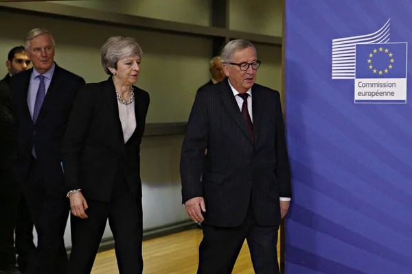 영국 테레사 메이 총리와 EU 통신 의 회담 — 스톡 사진