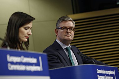 Brüksel, Belçika'da Güvenlik Birliği ile ilgili basın toplantısı