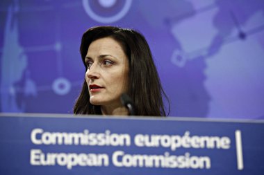 Brüksel, Belçika'da Güvenlik Birliği ile ilgili basın toplantısı