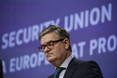 Brüksel, Belçika'da Güvenlik Birliği ile ilgili basın toplantısı