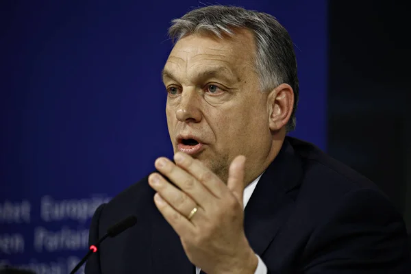 Премьер-министр Венгрии Виктор Орбан на политической ассеме ЕНП — стоковое фото