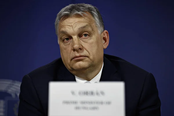 El primer ministro húngaro Viktor Orban en la Asamblea Política del PPE — Foto de Stock