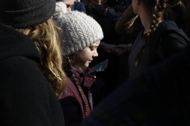 16 year-old Swedish climate activist Greta Thunberg and Belgian  clipart