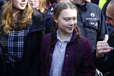 16 yaşındaki İsveçli iklim aktivisti Greta Thunberg ve Belçikalı 