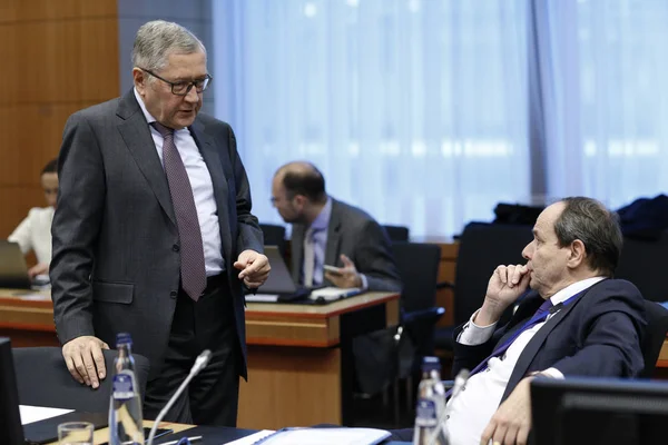 Reunión de los ministros de Hacienda de Eurogoup en Bruselas, Bélgica — Foto de Stock