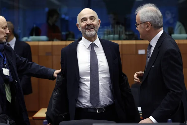 Reunião dos Ministros das Finanças do Eurogoup em Bruxelas, Bélgica — Fotografia de Stock