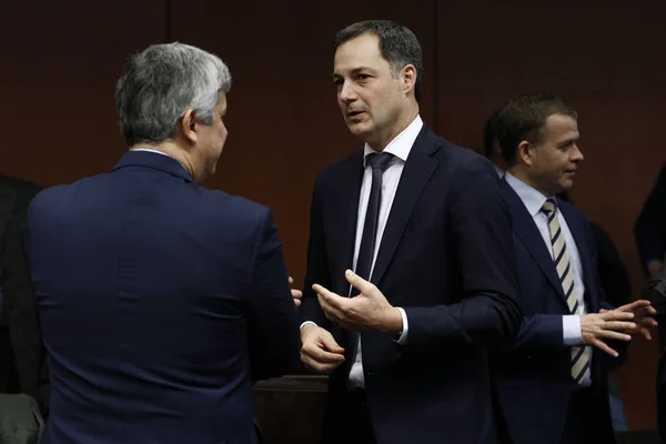 Σύνοδος των Υπουργών Οικονομικών της eurogoup στις Βρυξέλλες, Βέλγιο — Φωτογραφία Αρχείου