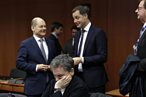 Posiedzenie ministrów finansów eurogoup w Brukseli, Belgia — Zdjęcie stockowe