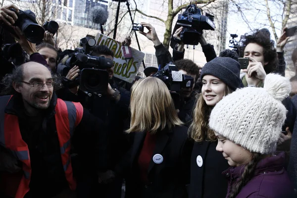 16-jährige schwedische Klimaaktivistin greta thunberg und belgische — Stockfoto