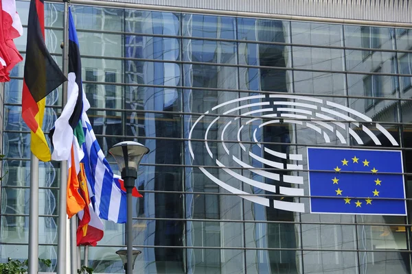 Brusel Belgie Květen 2019 Vnější Pohled Budovu Evropského Parlamentu — Stock fotografie